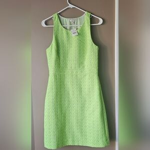 J. Crew Neon Lime Textured Sleeveless Sheath Dress